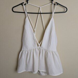 Silence + Noise size medium white romantic feminine strappy sexy tank top